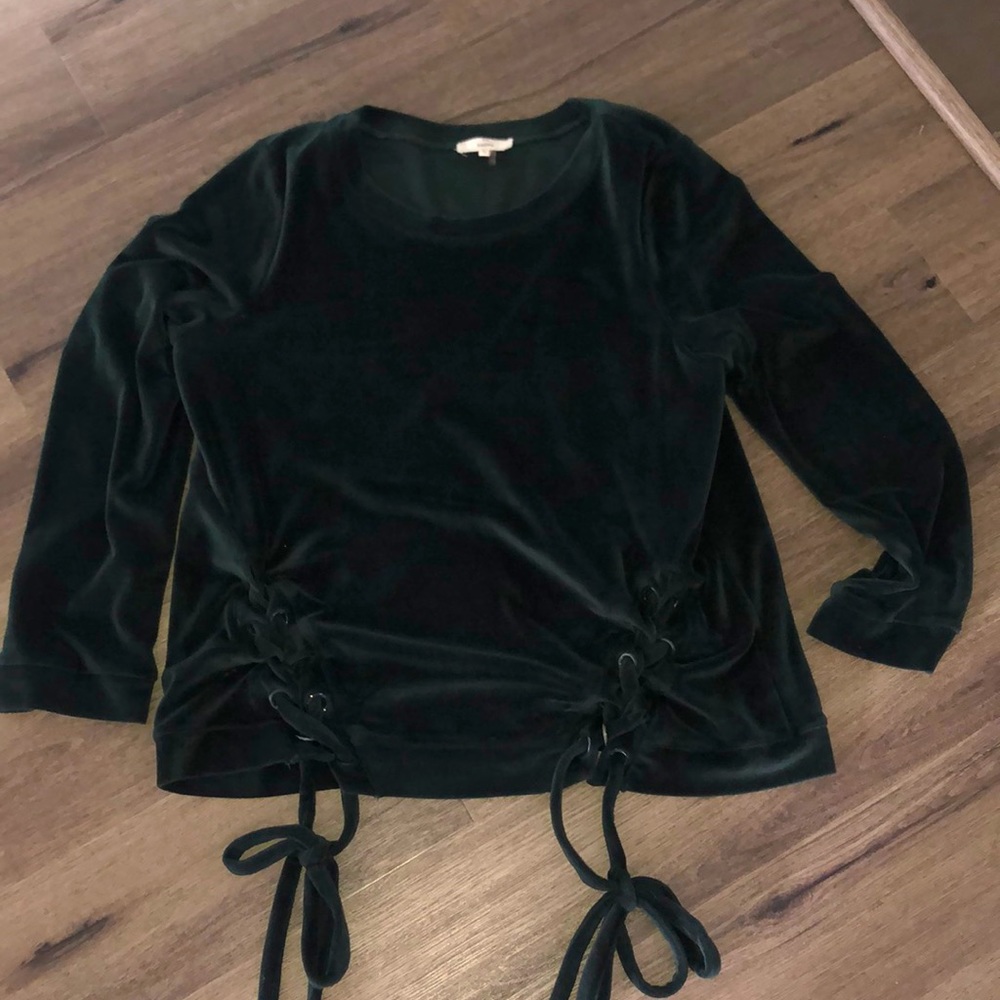Green Velvet top-S